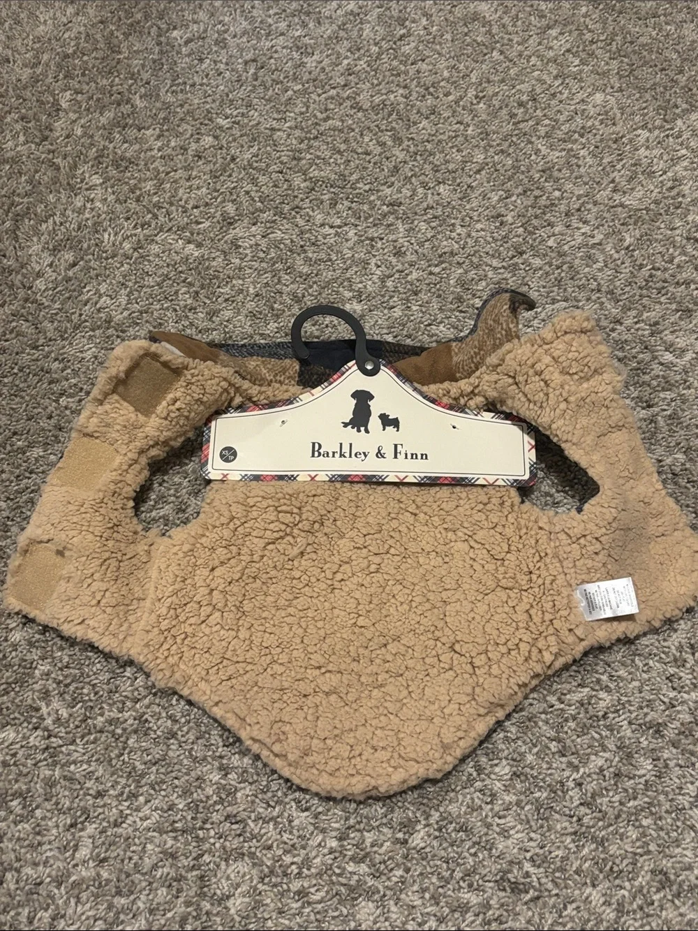 NWT Barkley & Finn Plaid Fleece Sherpa Lined Dog Coat XS